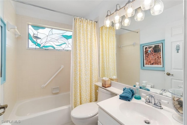 3701 Bali Ln, Estero, FL 33928 - bathroom with toilet, shower / bath combo with shower curtain, and vanity
