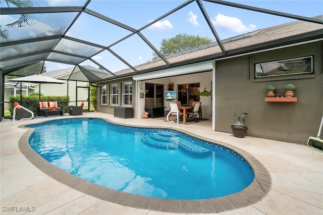3701 Bali Ln, Estero, FL 33928 - outdoor pool featuring a lanai and a patio area