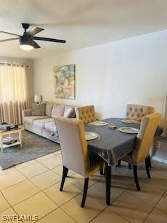 dining room with light tile patterned floors