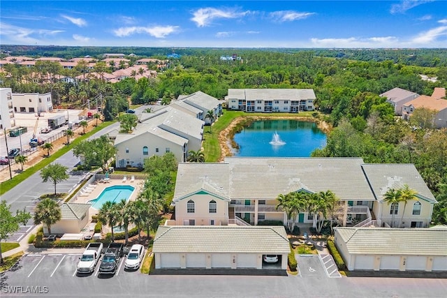 4940 Cougar Ct S Unit 201, Naples, FL 34109 - aerial view featuring a water view