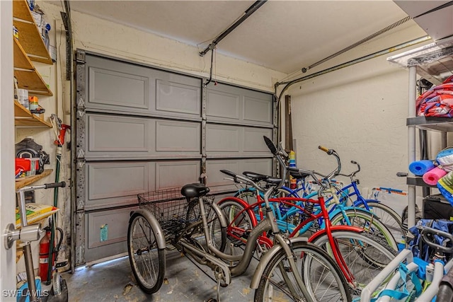 garage featuring a textured wall