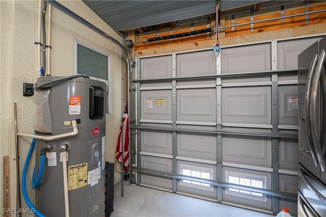 4238 Gardner Dr, Port Charlotte, FL 33952 - garage with hybrid water heater and freestanding refrigerator