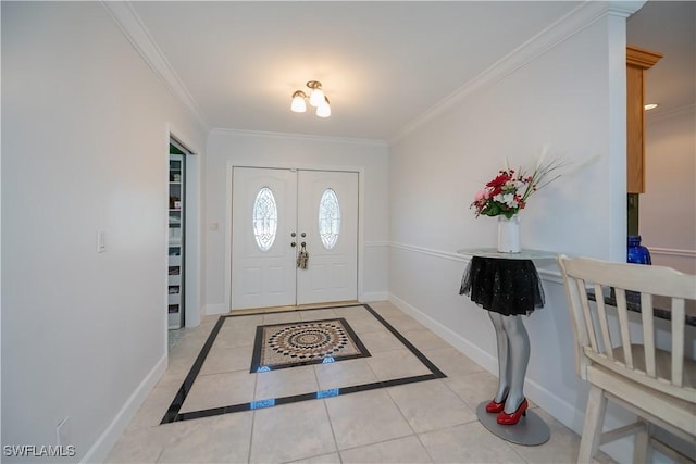 4238 Gardner Dr, Port Charlotte, FL 33952 - entrance foyer featuring crown molding, baseboards, and light tile patterned floors