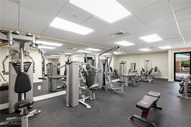 520 S Collier Blvd Unit 706, Marco Island, FL 34145 - exercise room with a drop ceiling