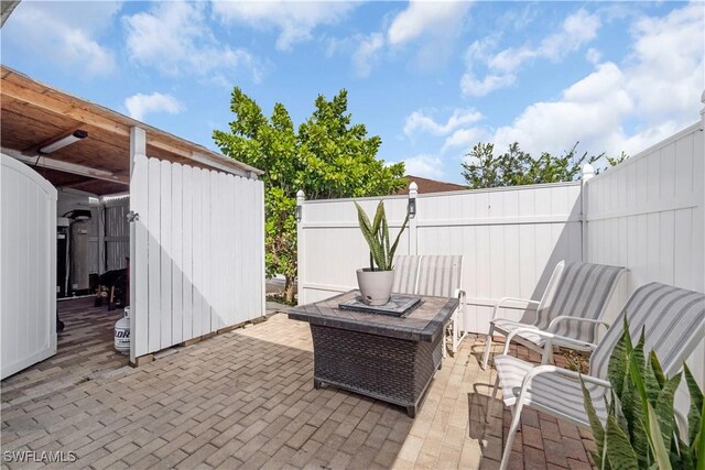 view of patio with fence