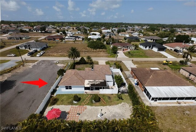 bird's eye view featuring a residential view