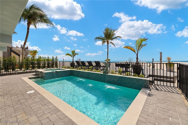 26628 Hickory Blvd, Bonita Springs, FL 34134 - view of pool with a pool with connected hot tub and a patio area