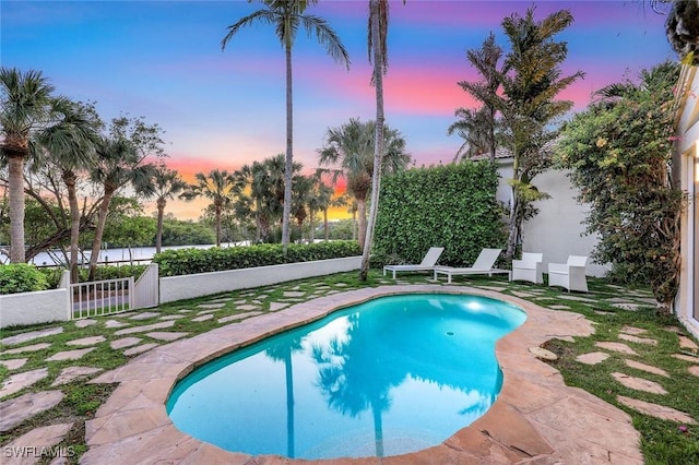 27571 Riverbank Dr, Bonita Springs, FL 34134 - view of pool with a patio area, fence, and a fenced in pool