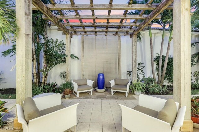 27571 Riverbank Dr, Bonita Springs, FL 34134 - view of patio featuring a pergola