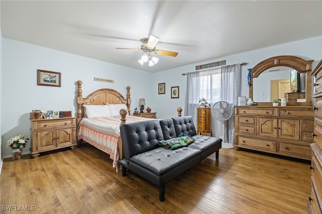 310 Trader Rd, Fort Denaud, FL 33935 - bedroom with light wood-style floors and ceiling fan