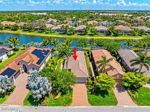 3260 Miyagi Ln, Naples, FL 34114 - birds eye view of property featuring a residential view and a water view