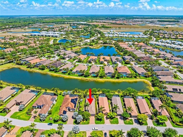 3260 Miyagi Ln, Naples, FL 34114 - drone / aerial view with a water view and a residential view