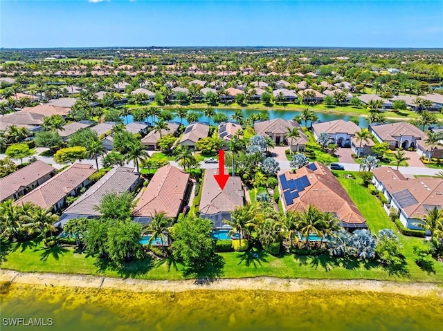 3260 Miyagi Ln, Naples, FL 34114 - birds eye view of property with a water view and a residential view