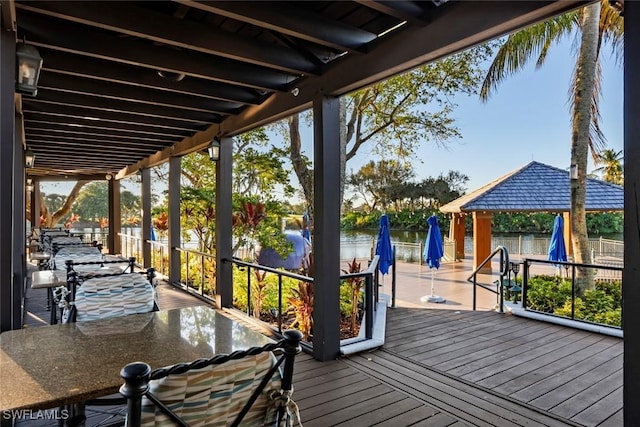 3260 Miyagi Ln, Naples, FL 34114 - deck featuring fence and a gazebo