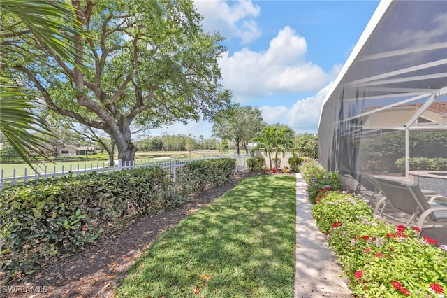 172 Via Napoli, Naples, FL 34105 - view of yard featuring fence and a lanai