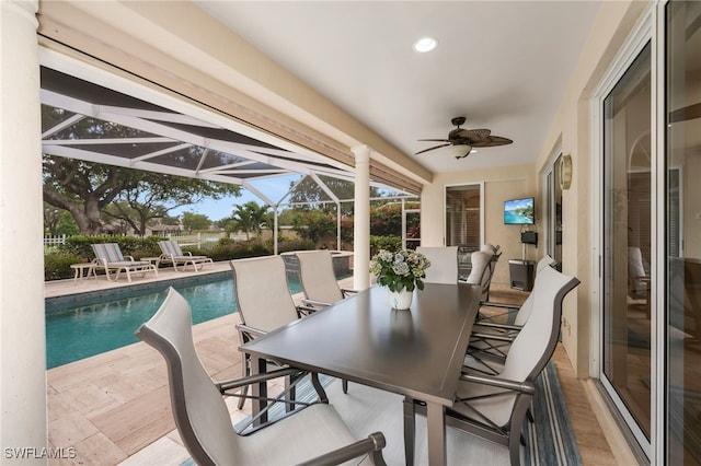172 Via Napoli, Naples, FL 34105 - exterior space with a ceiling fan and outdoor dining space