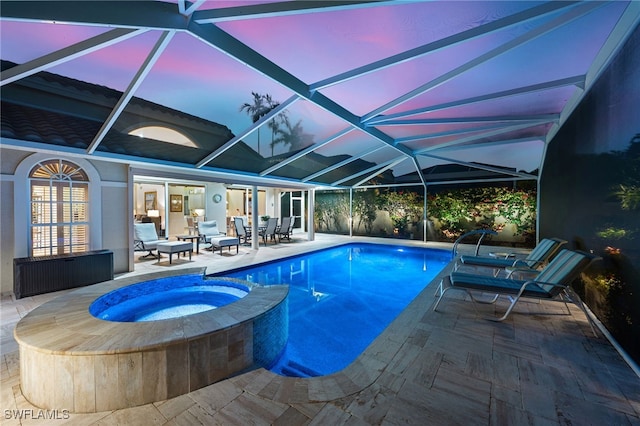 172 Via Napoli, Naples, FL 34105 - view of pool with a patio, a lanai, and a pool with connected hot tub