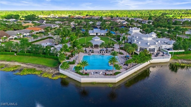 9435 Night Heron Ln, Naples, FL 34120 - bird's eye view with a residential view and a water view