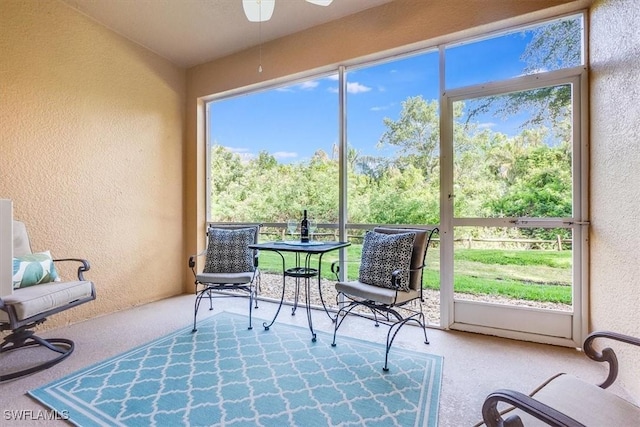 8251 Pathfinder Loop Unit 615, Fort Myers, FL 33919 - sunroom / solarium featuring healthy amount of natural light and ceiling fan