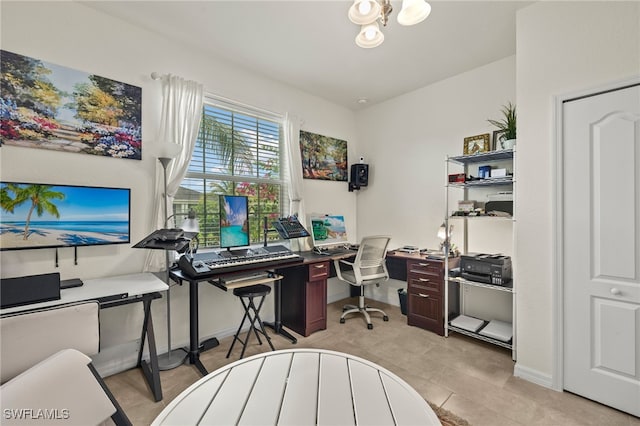 3657 Crimson Ln, Fort Myers, FL 33916 - office featuring light tile patterned flooring and baseboards