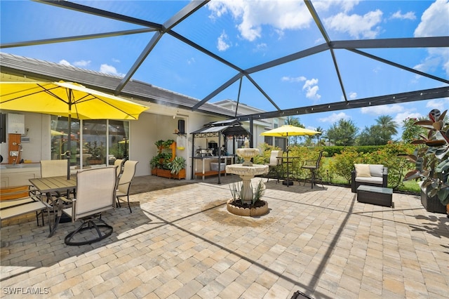 3657 Crimson Ln, Fort Myers, FL 33916 - view of patio / terrace with a lanai and outdoor dining area