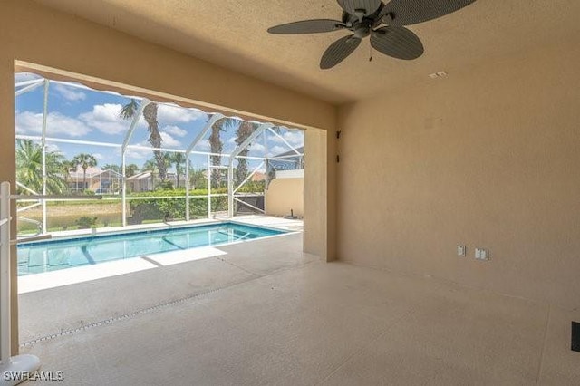 7857 Umberto Ct, Naples, FL 34114 - pool with a ceiling fan, a lanai, and a patio