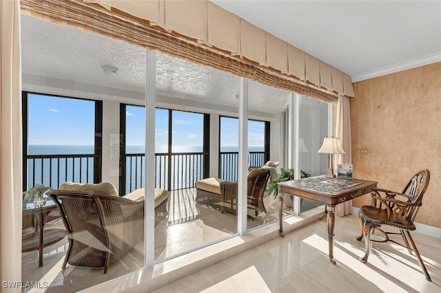 8171 Bay Colony Dr Unit 1902, Naples, FL 34108 - sunroom featuring a water view