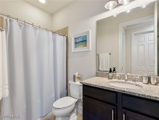 14016 Hawks Eye Ct, Estero, FL 33928 - full bath with a shower with curtain, toilet, and vanity