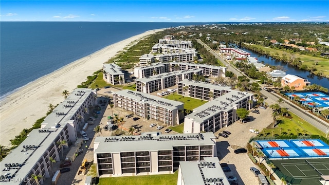 1501 Middle Gulf Dr Unit I-101, Sanibel, FL 33957 - aerial view featuring a water view and a beach view
