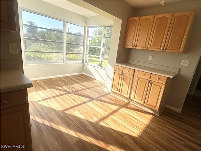 7019 Cedarhurst Dr Unit 9B, Fort Myers, FL 33919 - unfurnished dining area featuring baseboards and light wood-style floors
