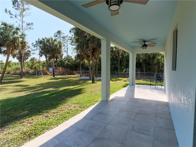 4324 22nd Ave SE, Naples, FL 34117 - view of patio with fence and a ceiling fan