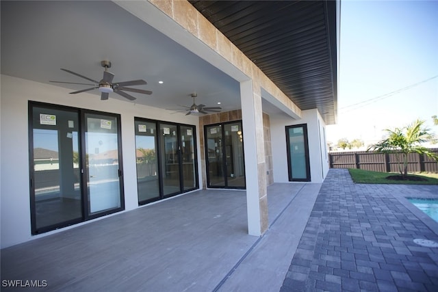 1817 NE 17th St, Cape Coral, FL 33909 - view of patio featuring fence and a ceiling fan
