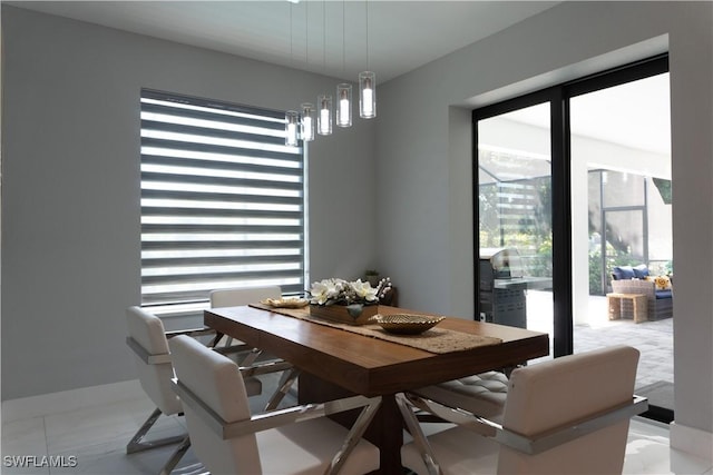view of dining area