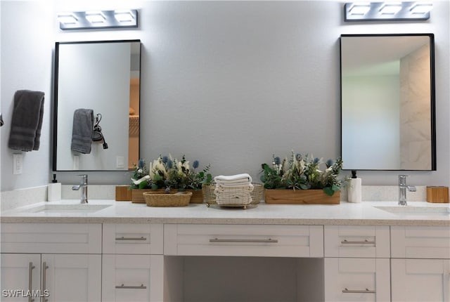 bathroom with double vanity and a sink