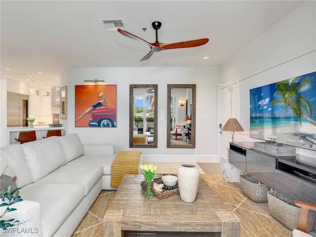 365 5th Ave S Unit 307, Naples, FL 34102 - living room with ceiling fan and recessed lighting