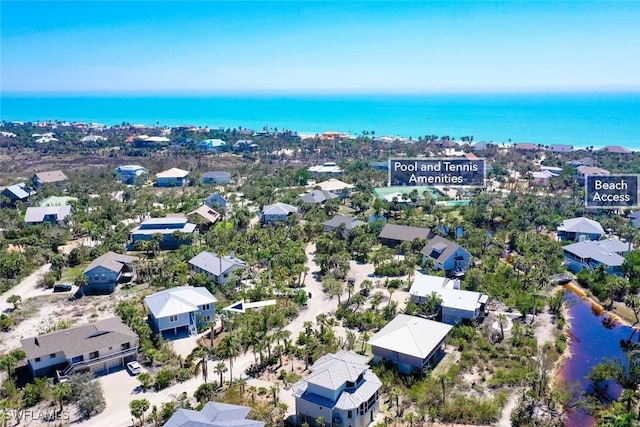 984 Black Skimmer Way, Sanibel, FL 33957 - drone / aerial view featuring a water view