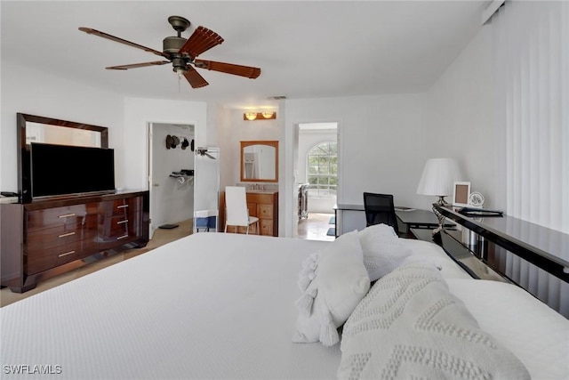7904 Eagles Flight Ln, Fort Myers, FL 33912 - bedroom with visible vents and a ceiling fan