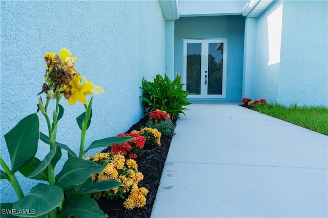 5308 4th St W, Lehigh Acres, FL 33971 - entrance to property featuring stucco siding and french doors