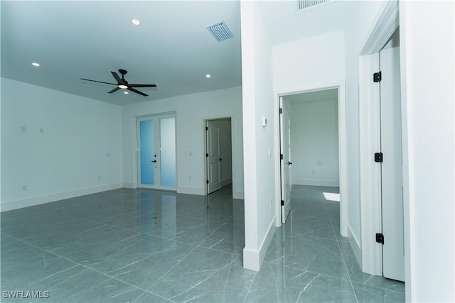 5308 4th St W, Lehigh Acres, FL 33971 - empty room featuring ceiling fan, recessed lighting, and baseboards