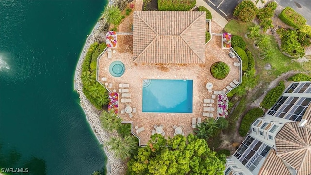 6025 Chardonnay Ln Unit 103, Naples, FL 34119 - birds eye view of property featuring a water view
