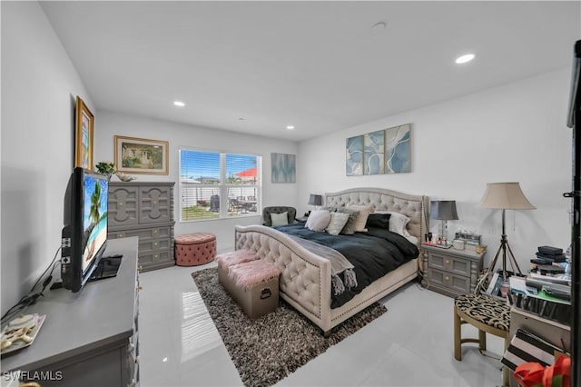 bedroom with recessed lighting