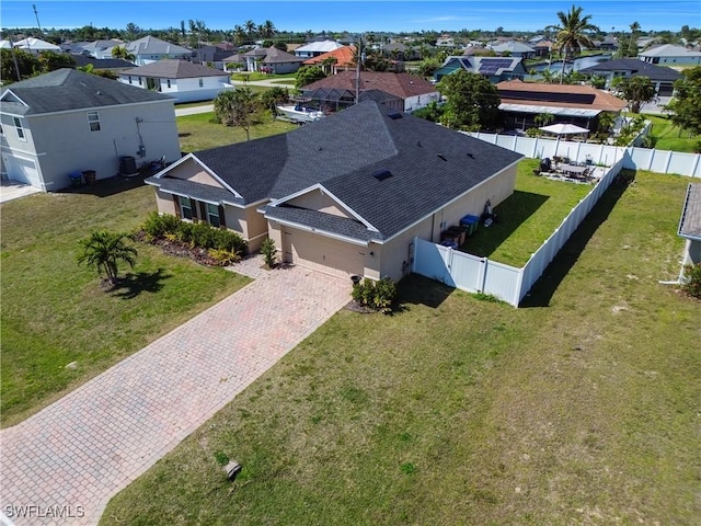 bird's eye view with a residential view