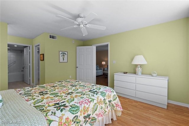 270 Naples Cove Dr Unit 3205, Naples, FL 34110 - bedroom with ceiling fan, baseboards, visible vents, and light wood-style floors