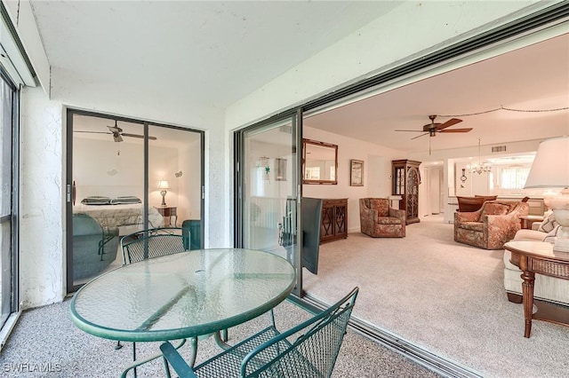 sunroom featuring visible vents