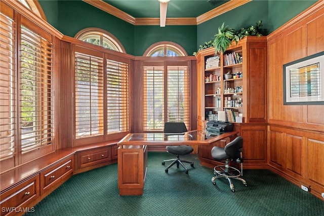 933 Barcarmil Way, Naples, FL 34110 - carpeted office space with ornamental molding