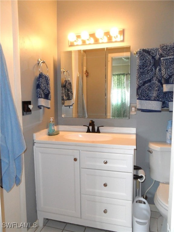 bathroom with toilet and vanity