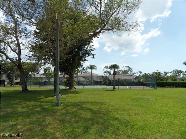 view of yard with fence
