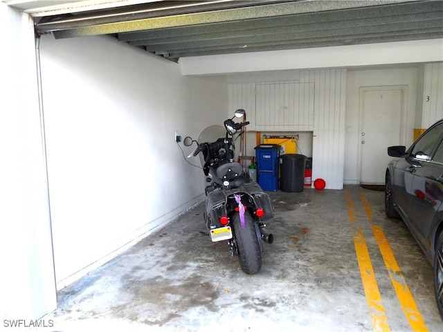 view of garage