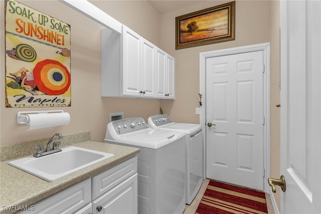 6806 Bent Grass Dr, Naples, FL 34113 - laundry room featuring washer and clothes dryer, cabinet space, and a sink