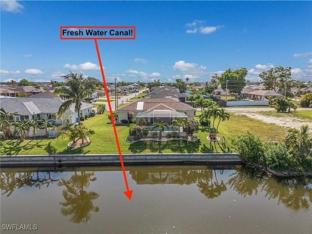 924 NE 11th Ave, Cape Coral, FL 33909 - bird's eye view with a residential view and a water view